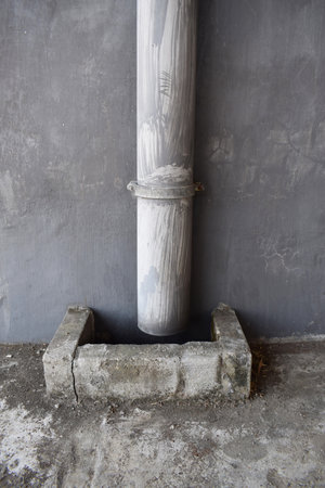 drain pipe to drain rainwater from the roofの写真素材