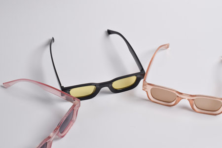 Set of Vintage sunglasses collections isolated on white background
