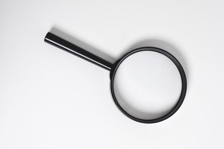 Magnifying Glass isolated on white backgroundの写真素材