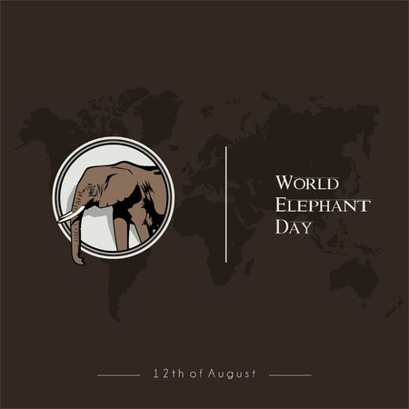 World Elephant day icon logo Vector Designのイラスト素材