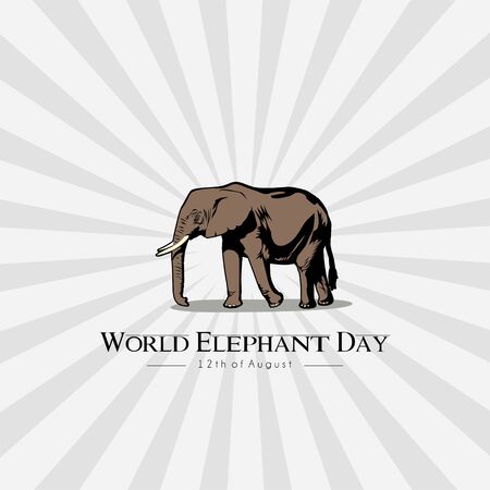 World Elephant day Vector Designのイラスト素材