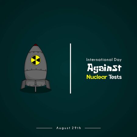 International Day Against Nuclear Test with green backgroundのイラスト素材
