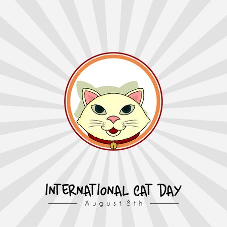 International Cat Day with cat iconのイラスト素材