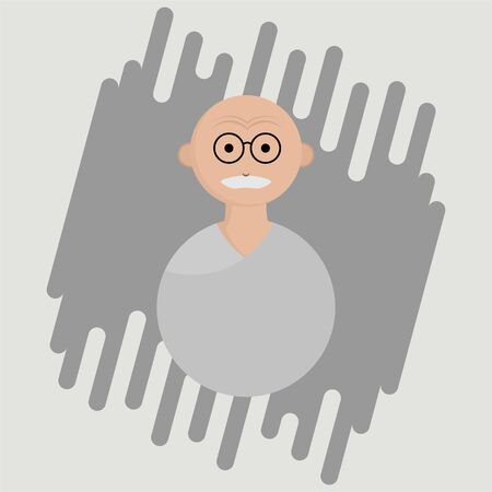 People oldman Icon, old people cartoon vector with eyeglassesのイラスト素材
