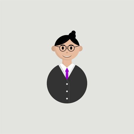 Young Woman Teacher Avatar character using eyeglasses with cartoon vector designのイラスト素材