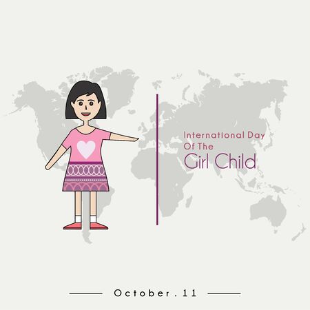 International Day of the Girl Child with The Girl Child cartoon and "International Day of the Girl Child" textの写真素材