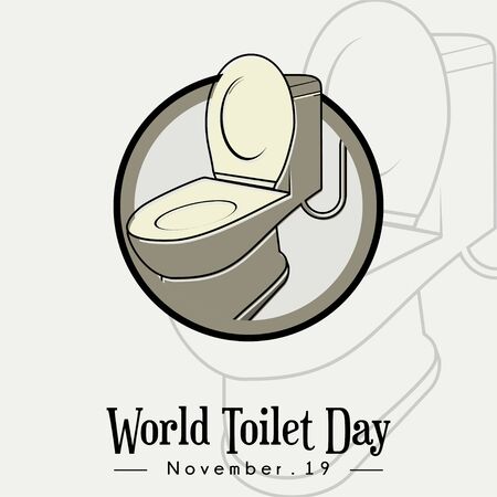 World Toilet Day, Open Toilet Bowl icon cartoon vectorの写真素材
