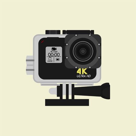 Action Camera Ultra HID on Action camera Waterproof Case Template vector designのイラスト素材