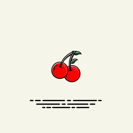 Cherry cartoon template icon vector designのイラスト素材