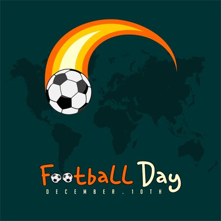 World Football Day with on fire Flying ballのイラスト素材