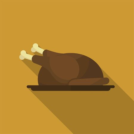 Flat Fried Turkey design for template vector Illustrationのイラスト素材