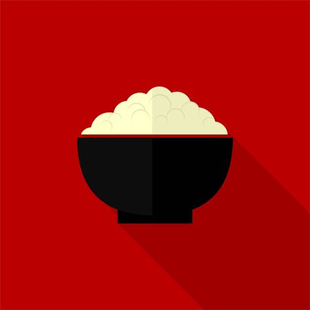 Bowl with the rice for template design, vector illustrationのイラスト素材