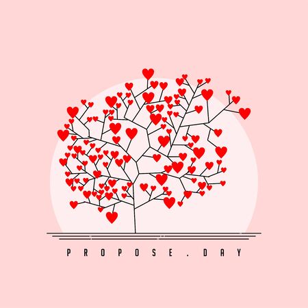 Happy Propose Day vector design with tree of Loveのイラスト素材