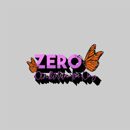 Typography for Zero Discrimination Day on 1 March vector Illustration with butterfly designのイラスト素材