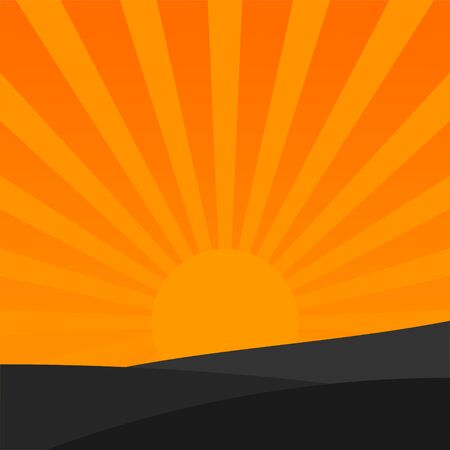 Landscape design with the sunrise look from the mountainsのイラスト素材