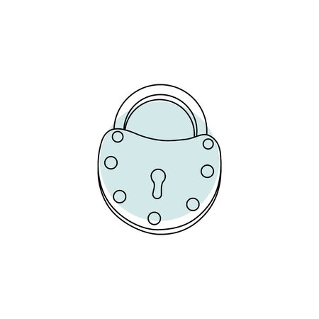 Outline Classic Padlock vector Illustration for template designのイラスト素材