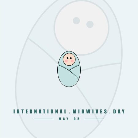 International Midwives Day. Baby cute icon. Mom and Baby. celebrating on 05 may. vector Illustrationのイラスト素材