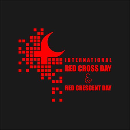 International Red Cross Day. Red Crescent Day. Red Cross Sign and Symbol. Vector Illustrationのイラスト素材