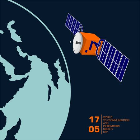 World telecommunication and information society day. Celebrating on 17 May. vector illustrationのイラスト素材
