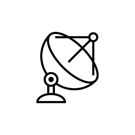 Outline parabolic antenna dish. vector Illustration template. Parabolic iconのイラスト素材