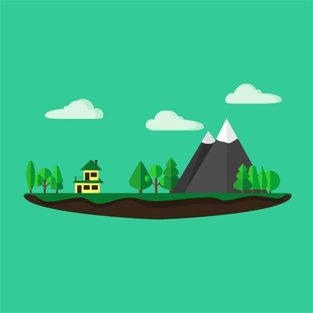 World Environment Day. Environment Day design. World Forest Day. Flat earth design. Landscape background. vector Illustrationのイラスト素材