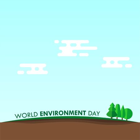 World Environment Day. Landscape design. Ecology design. celebrate on June 5. vector illustrationのイラスト素材