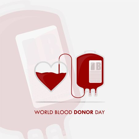 World Blood Donor Day. Blood Bag design. Transfusing blood from blood bag. vector illustration.のイラスト素材