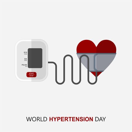 World Hypertension Day. Digital Blood Pressure Monitor. Medical Exam. Hypertension check. Vector Illustrationのイラスト素材