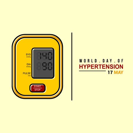 World Hypertension Day. Digital Blood Pressure Monitor. Cartoon blood pressure monitor. Medical Exam. Vector Illustrationのイラスト素材