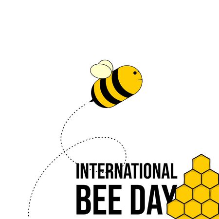 International Bee Day. Bee Day Typography. Nectar Icon. Illustration.のイラスト素材