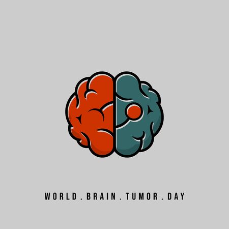 Vector Illustration of Brain with brain tumor in part concept design. good for world Brain Tumor Day design.のイラスト素材