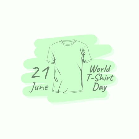 World T-Shirt Day vector with outline t-shirt design. good for template or mockup of t-shirtのイラスト素材