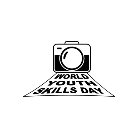 World Youth Skills Day illustration with camera design. good template for youth and photography design.のイラスト素材