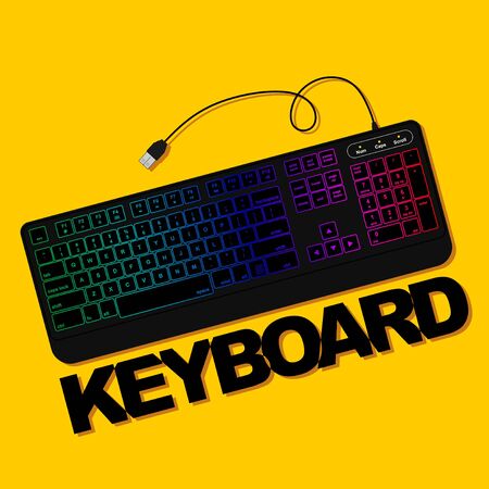 Gaming Keyboard vector illustration. Good template for computer peripheral designのイラスト素材