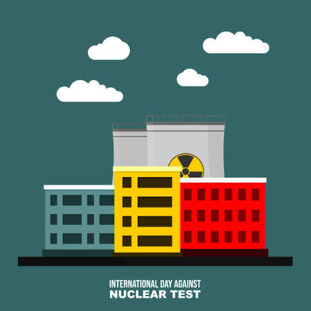 Icon design of Nuclear Launch vector illustration. Perfect template for International day Against Nuclear Test graphic design.のイラスト素材