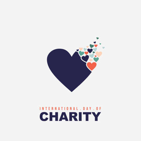 Flying love shape vector illustration. Good template for Charity or money design.のイラスト素材