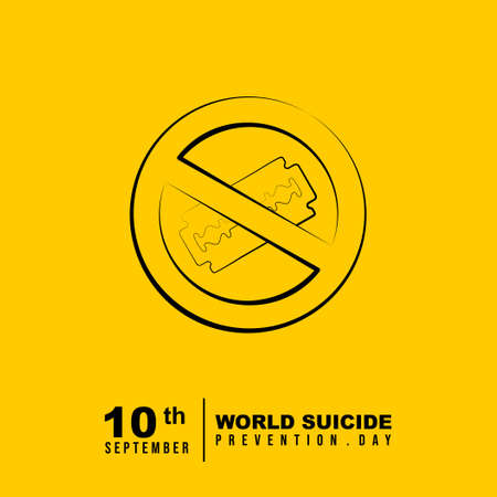 World Suicide Prevention Day design with stop using  knife vector illustrationのイラスト素材