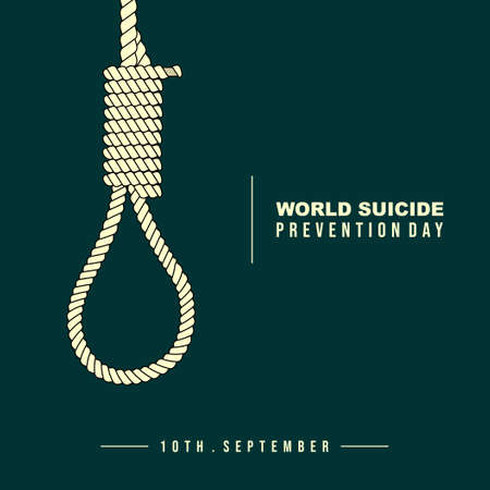 Rope for Hanged oneself vector illustration. Perfect template for Suicide Prevention Day design.のイラスト素材