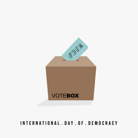 International day of Democracy design with Vote box from cardboard vector illustration.のイラスト素材