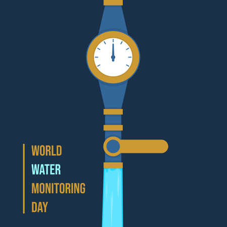 Water meter vector illustration. Perfect template design for World water monitoring day.のイラスト素材