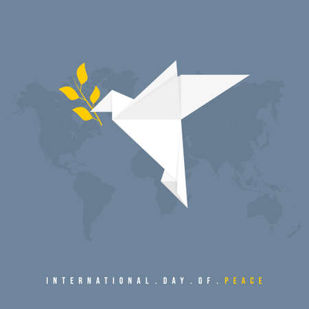 White Paper bird vector illustration. perfect template for Peace day design.のイラスト素材