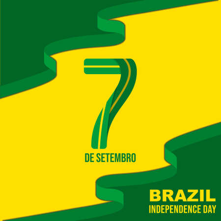 Abstract background of Brazil flag with 7 de setembro text that mean is day 7th on september. good template for Brazil Independence Day.のイラスト素材