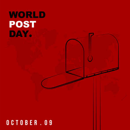Outline design of Mail box vector illustration. Good template design for World Post Day design.のイラスト素材