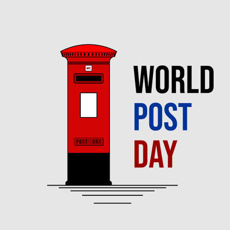 World Post Day design with Post Box vector Illustration.のイラスト素材