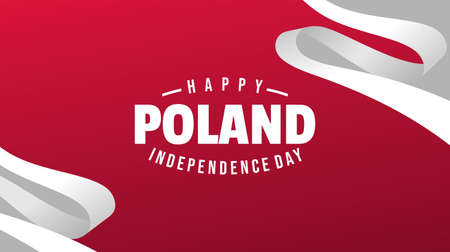 Happy Poland Independence Day Background design. Poland National day template.のイラスト素材