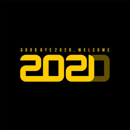 Happy New Year 2021 vector illustration with gone of 2020 and welcome 2021 design. transparency of 2020 text and clear of 2021 text. Good template for New year or calendar design.のイラスト素材