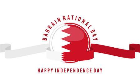Bahrain Independence day design with Bahrain emblem flag vector illustration.のイラスト素材