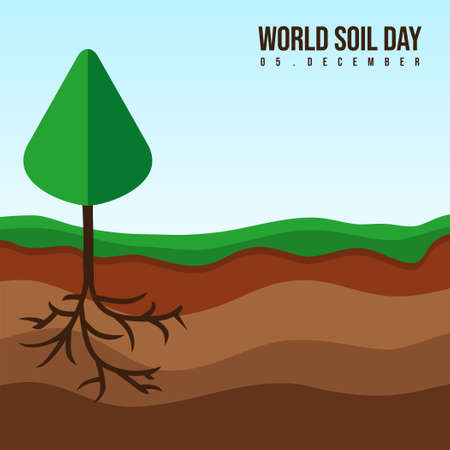 World Soil Day with Layer of Soil design. Good template for soil or environment design.のイラスト素材