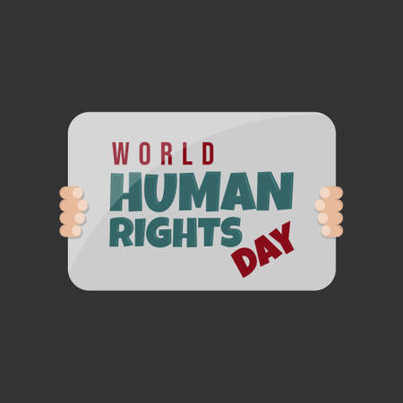 World Human rights day with hand gripping the protest campaign vector illustration.のイラスト素材