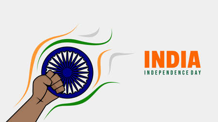 India Independence Day design with gripping hand the ashoka disc. Good template for India National...